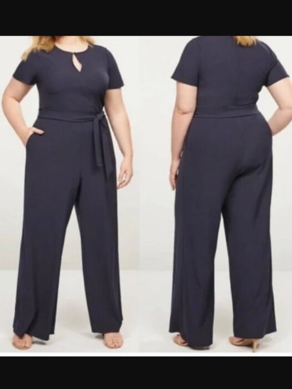 LANE BRYANT SIZE 16 NAVY WIDE LEG JUMPSUIT